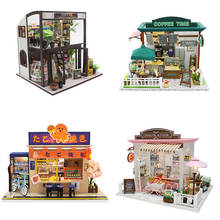 Casa de muñecas en miniatura para niños y adultos, muebles hechos a mano, modelo de montaje, regalo de Navidad, cafetería, Juguetes 2024 - compra barato