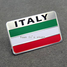 1X  Italy Flag Aluminum Alloy Car Body  Sticker Badge Emblem stick 80*50mm Car Styling 2024 - buy cheap