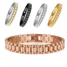 10mm HipHop Stainless Steel Strap Type Watch Band Bracelets For Men Women Luxury Gold Watchband Chain Bike Biker Bangle Jewelry 2024 - buy cheap