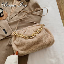 Thick Chain Handbag And Purse Women Fur Shoulder Bag Winter Plush Hand Bag Ladies Crossbody Bags For Women 2021 Tote Clutch 2024 - buy cheap