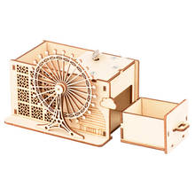 DIY Wooden Hand Crank Music Box Clockwork Multifunction Pen Holder Stem Toys Science Experiment Kit Education Toy For Kids 2024 - buy cheap