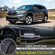 Almohadilla de protección de panel de instrumentos de cuero de calidad y almohadilla a prueba de luz para Toyota Highlander XU50 2014 ~ 2019, accesorios de estilo de coche 2024 - compra barato