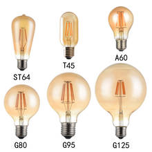 E27 220V Retro LED Edison Bulb Lamp 4W 6W 8W LED Filament Ampoule Bulbs T10 G45 ST64 G80 G95 Vintage Edison Decor Lights Warm 2024 - buy cheap