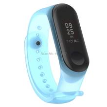 Pulseira de silicone colorida clara, substituição para xiaomi mi band 4 miband 3, envio direto 2024 - compre barato