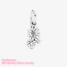 Spring 100% Original 925 Sterling Silver Daisy Flower Bouquet Dangle Charm beads Fits Pandora bracelets Jewelry Making 2024 - buy cheap