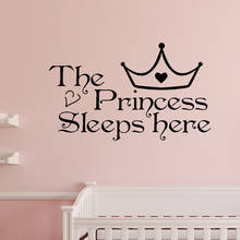 The Princess Sleep Here Wall Stickers For Kids Rooms Bedroom Quote Wall Art Decals Wallpaper Home Decoration Accessories 2024 - buy cheap