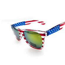 Мужские и женские квадратные солнцезащитные очки, солнцезащитные очки с американским флагом, вечерние очки для выпускного вечера, UV400 2024 - купить недорого