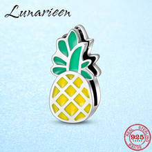 Hot 925 Sterling Silver Yellow pineapple Round Clips Beads Jewelry making Fit Original reflection Clip Charm Bracelet 2024 - buy cheap