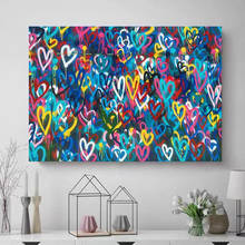 Modern Graffiti Group of Colorful Love Hearts Posters and Prints Canvas Paintings Wall Art Pictures for Living Room Decor 2024 - buy cheap