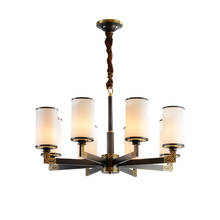 Lustre em estilo chinês, candelabro simples de estilo chinês com atmosfera de cobre para sala de estar, sala de jantar, lâmpada de estudo 2024 - compre barato