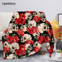 Upetstory Sugar Skull Sherpa Blanket on Bed Spring/Winter Fleece Throw Blankets Adult Kids Bedding Sofa Cover Home Bedspread 2024 - buy cheap