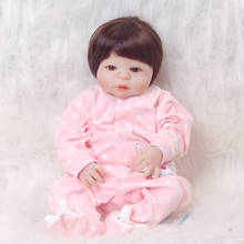 Boneca reborn, boneca realista cm, corpo de vinil, silicone, cabeça inteira, menina, recém-nascido, princesa, presente de aniversário, brinquedos para bebês 2024 - compre barato