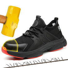 2019 zapatos de seguridad de trabajo de primavera botas de hombre puntera de acero antideslizante de fondo grueso ligero zapatos indómibles zapatillas de diseñador Retro 2024 - compra barato