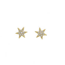 Brincos pequenos com estrelas brilhantes, delicados 100% prata esterlina 925, feminino da moda, minimalista, luxuoso, fofo 2024 - compre barato