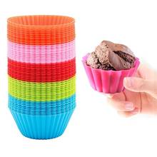 Moldes de silicone redondos para muffins e cupcakes, formas de silicone para cozinha, para decoração de bolos, 2024 - compre barato