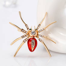 Korean Trendy Rhinestone Exaggerated Spider Brooch Pin for Fashion Women Cute Insect Corsage Jewelry Accessories 2024 - buy cheap