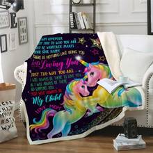 Arte unicórnio cobertores jogar colorido cor dos desenhos animados bebês cobertor 3d impressão de pelúcia colcha sofá cama capa para crianças presentes 2024 - compre barato