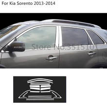 Para kia sorento 2013 2014 estilo do carro de aço inoxidável janela vidro decore pilar coluna meio guarnição capuzes peças moldagem capas 2024 - compre barato