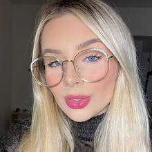 2021 New Women Glasses Round Optical Glasses Frame For Female Fashion Women Anti Blue Ray Computer Reading Glasses 2024 - buy cheap