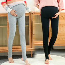Зимние леггинсы Одежда для беременных больших размеров утолщенные бархатные брюки для беременных женщин брюки для беременных теплые ноги 2020 Новинка 2024 - купить недорого