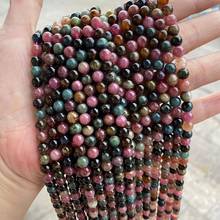 6mm High Quality Natural Tourmaline Stone Beads Fit Bracelet Round Loose Tourmaline Crystal Beads For Jewelry Making Strand 15'' 2024 - buy cheap