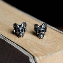 VamGoth1573 925 Sterling Silver Evil spirit Satan Skeleton Punk Stud Earrings Jewelry Free Shipping 2024 - buy cheap