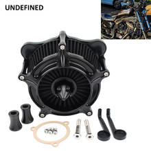 Sistema preto da entrada do líquido de limpeza de ar da turbina da motocicleta do filtro de ar para harley touring street glide 08-2016 dyna fxdls softail fatboy 2024 - compre barato