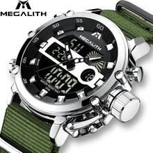 Relogio Masculino MEGALITH Sport Waterproof Watches Men Luminous Dual Display Alarm Top Brand Luxury Quartz Watch Wholesale 8051 2024 - buy cheap