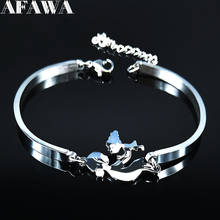 Pulseiras de aço inoxidável mãe e filha, braceletes de cor prata, joias femininas, jóias de aço inoxidável b18614 2024 - compre barato