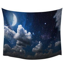 Night Sky Stars Moon Clouds Wall Tapestry Cover Beach Towel Picnic Yoga Mat Home Decoration 2024 - buy cheap