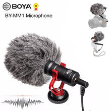 Boya microfone de vídeo para câmera, microfone compacto para gravação de vídeos youtube, vlogging, para iphone, nikon, canon, câmera filmadora 2024 - compre barato