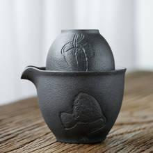 Bule de cerâmica japonesa luwu, conjunto portátil para chá de lótus com 1 copo 2024 - compre barato