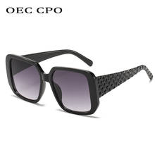 OEC CPO модные квадратные женские Солнцезащитные очки женские новые солнцезащитные очки в пластиковой оправе женские модные очки солнцезащитные очки UV400 O727 2024 - купить недорого