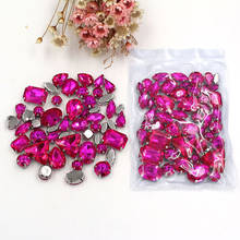 50pcs/Bag High Quality Mixed Shape Rose Red Glass Crystal Sew On Silver Base Rhinestones Diy Clothing Accessories 2024 - buy cheap