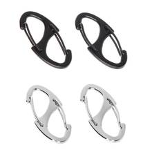 2pcs Steel S Type Carabiner with Lock Mini Keychain Hook Anti-theft Outdoor Camping Backpack Buckle EDC Tool 2024 - buy cheap