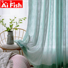 Panel de cortinas de cáñamo verde menta para sala de estar, tul transparente para ventana, color Beige, para cocina, n. ° 40 2024 - compra barato