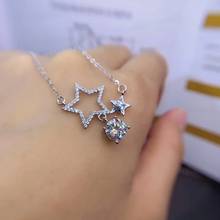 five star style moissanite necklace for women jewelry 925 silver shiny gem  family union necklace couple love gift 2024 - buy cheap