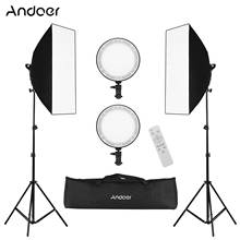 Andoer-kit de fotografia profissional com softbox led., softbox de 50 cm x 70cm com 45w de temperatura bicolor, 3200k-6400k. 2024 - compre barato