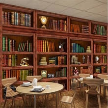 Milofi customized wall large 3D wallpaper mural European living room bookshelf bookcase 3D background wall mural 2024 - buy cheap