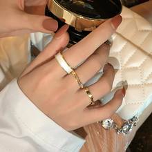 Novo estilo gótico três peças anéis de abertura para a mulher moda jóias europeu e americano festa casamento sexy anel 2021 bague 2024 - compre barato