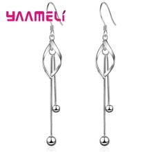 Fashion 925 Sterling Silver Jewelry Earrings for Ladies Rhombus with 2 Lines Tassels Pretty French Hook Ear Accessoires Hot Sale 2024 - buy cheap