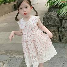 Mihkalev crianças 2021 verão tule vestido de princesa para a festa de aniversário roupas padrão do bebê meninas malha roupas crianças 2024 - compre barato