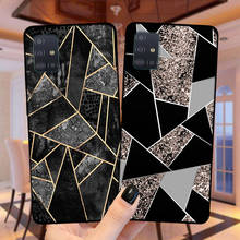 Marble Geometric Black Soft Silicone Case Cover For Samsung A51 A71 A01 A10 A11 A21S A20 A30 A31 A40 A41 A50 A60 A70 A7 A8 Plus 2024 - buy cheap
