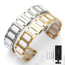Ремешок керамический из нержавеющей стали для Samsung Galaxy Watch 46 мм 42 мм, металлический браслет для Gear S3 Frontier, 22 мм 20 мм 2024 - купить недорого