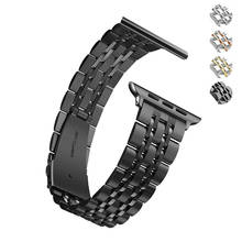 luxury link bracelet for apple watch 4 5 band 44mm 40mm 42mm 38mm iwatch strap 3/2/1 stainless steel Butterfly buckle watchband 2024 - buy cheap