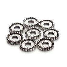100pc/lot Dia2.5mm Big Hole Antique Silver Metal Rondelle Bead Spacers 9mm Fit European Charm For Jewelry Making Findings F3048 2024 - buy cheap