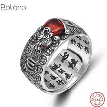New Buddha Adjustable Ring 100% Real 925 Sterling Silver colour Jewelry Men Women Lucky brave troops Mantra Ring Christmas gifts 2024 - buy cheap