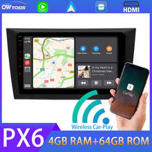 9" PX6 4GB+64GB Android 10 Car Multimedia Player For VW Volkswagen Golf 2008-2012 Wireless Carplay 5*USB GPS Radio TDA7850 HDMI 2024 - buy cheap