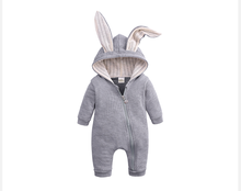 0-24M Newborn Infant Baby Boy Girl Rabbit Ears Romper Playsuits Hooded Winter Autumn Warm Jumpsuit Bodysuit Clothes Outfits 2024 - buy cheap