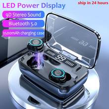 Беспроводные Bluetooth-наушники со светодиодной подсветкой, 3500 мАч 2024 - купить недорого